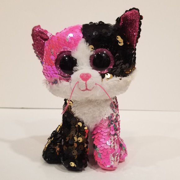 Ty Other - Ty Flippables Sequin Plush Malibu the Cat, EUC
